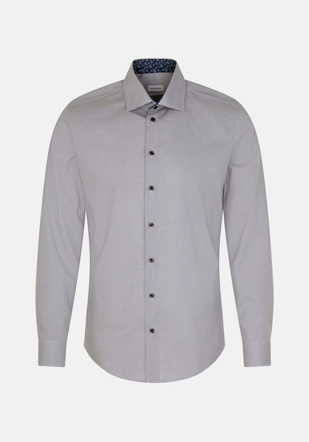 Non-iron Poplin Business Shirt in Shaped with Kent-Collar and extra long sleeve in Medium Blue |  Seidensticker Onlineshop