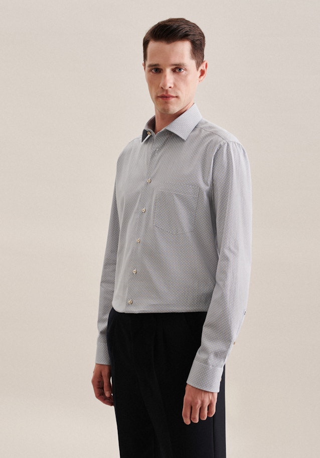 Twill Business overhemd in Regular with Kentkraag and extra long sleeve in Bruin | Seidensticker Onlineshop