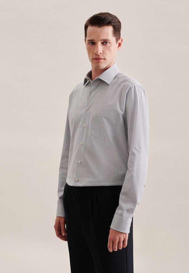 Twill Business overhemd in Regular with Kentkraag and extra long sleeve in Bruin | Seidensticker Onlineshop