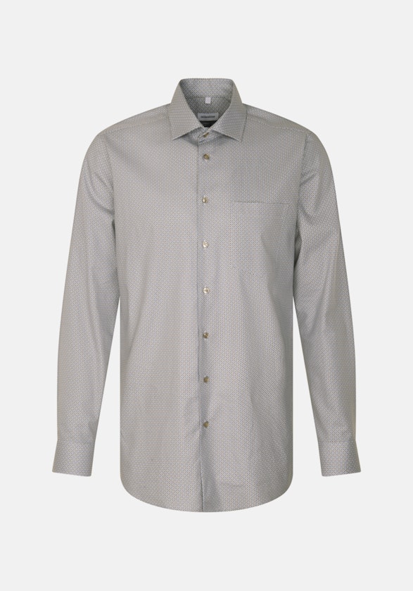 Twill Business Shirt in Regular with Kent-Collar and extra long sleeve in Brown |  Seidensticker Onlineshop