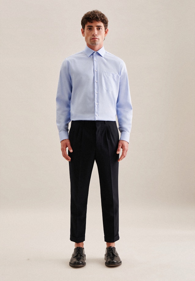 Bügelfreies Twill Business Hemd in Regular mit Kentkragen und extra langem Arm in Hellblau |  Seidensticker Onlineshop