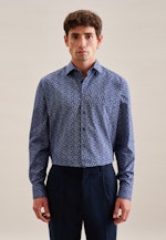 Poplin Business Shirt in Regular with Kent-Collar and extra long sleeve in Medium Blue |  Seidensticker Onlineshop