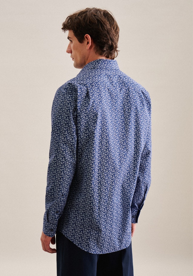 Regular Business Shirt Paisley in Medium Blue | Seidensticker Onlineshop