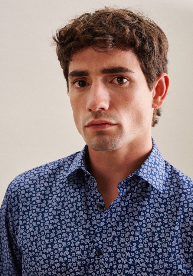 Regular Business Shirt Paisley in Medium Blue | Seidensticker Onlineshop