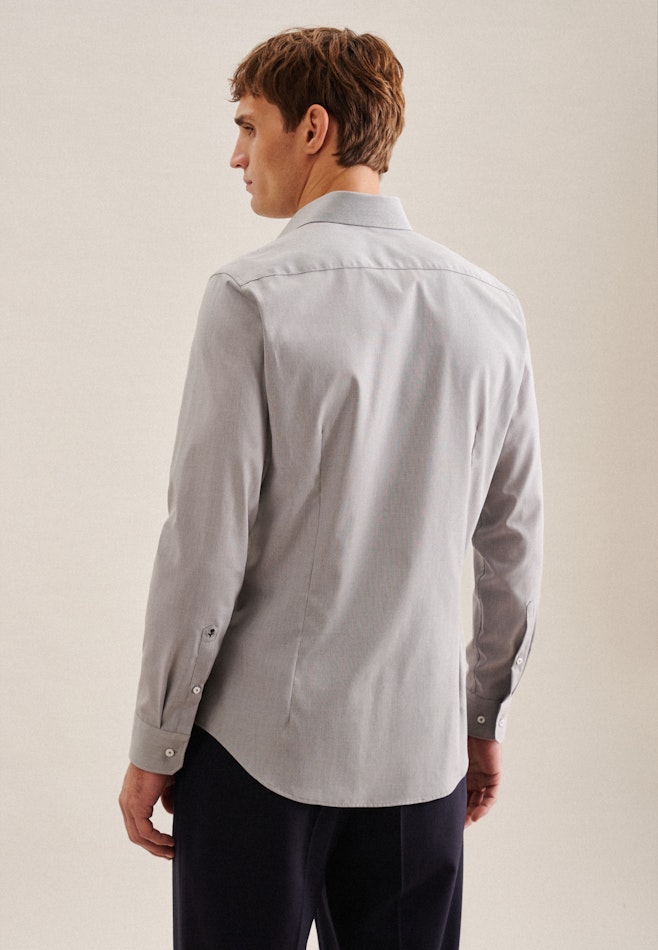 Non-iron Structure Business Shirt in Slim with Kent-Collar and extra long sleeve in Grey | Seidensticker online shop