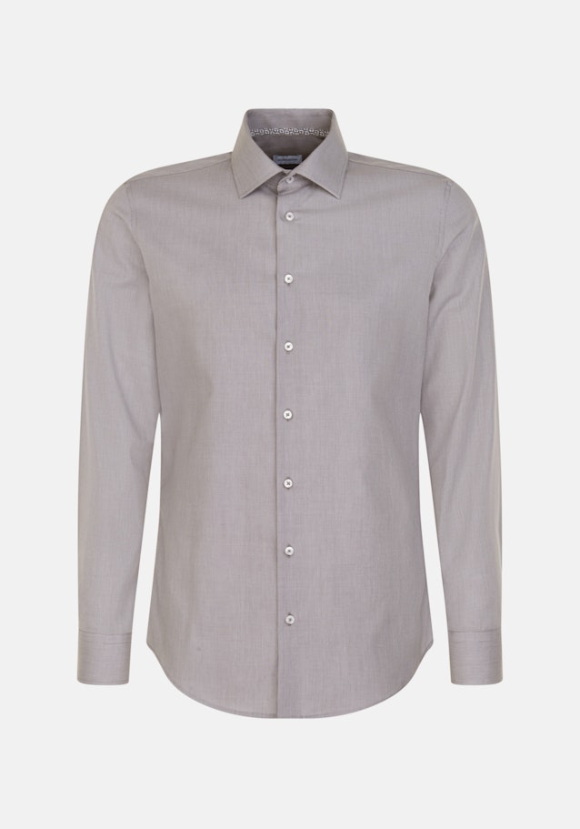 Non-iron Structure Business Shirt in Slim with Kent-Collar and extra long sleeve in Grey |  Seidensticker Onlineshop