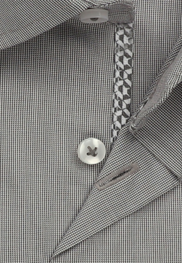 Bügelfreies Struktur Business Hemd in Shaped mit Kentkragen und extra langem Arm in Grau |  Seidensticker Onlineshop