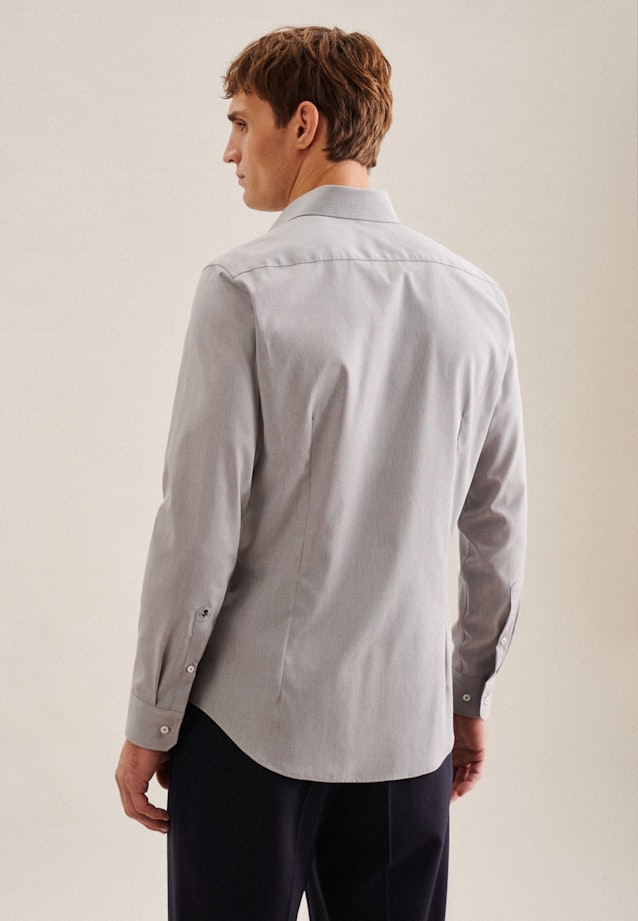 Non-iron Structure Business Shirt in Shaped with Kent-Collar and extra long sleeve in Grey | Seidensticker Onlineshop