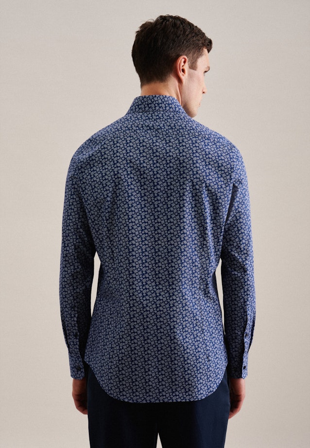 Popeline Business Hemd in Shaped mit Kentkragen und extra langem Arm in Mittelblau | Seidensticker Onlineshop