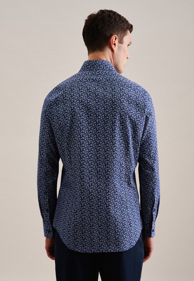 Poplin Business Shirt in Shaped with Kent-Collar and extra long sleeve in Medium Blue | Seidensticker online shop