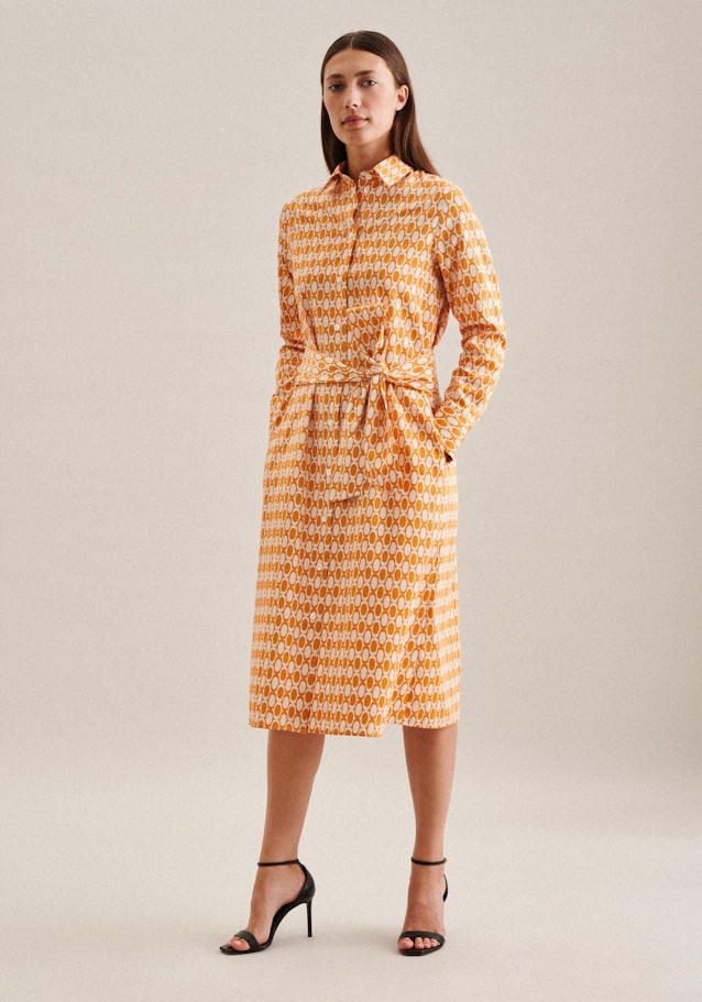 Satin Midi (knee-length) Dress in Orange | Seidensticker Onlineshop
