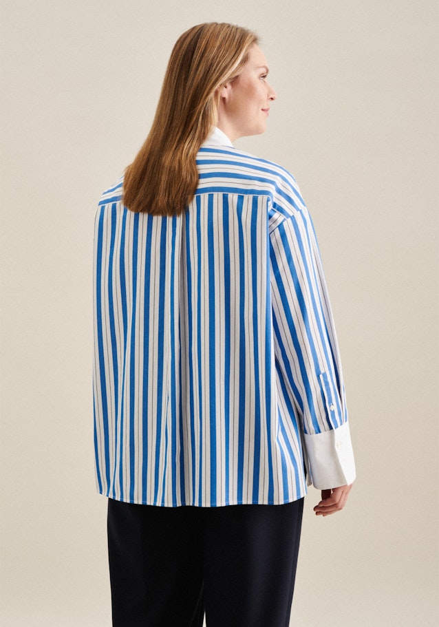 Grande taille Collar Shirt Blouse in Medium Blue | Seidensticker Onlineshop
