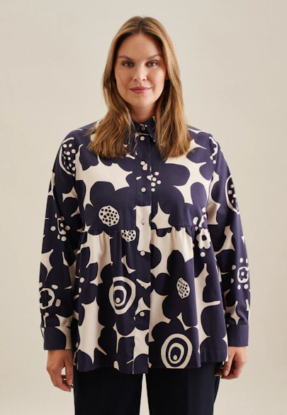 Hemdbluse Floral in Dunkelblau |  Seidensticker Onlineshop
