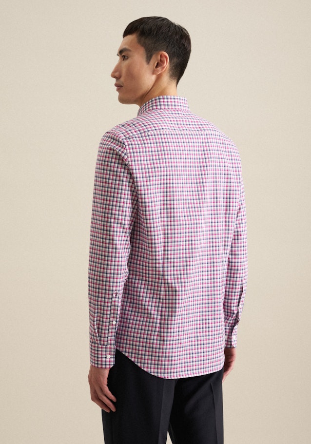 Bügelfreies Twill Business Hemd in Slim mit Button-Down-Kragen in Rosa/Pink | Seidensticker Onlineshop