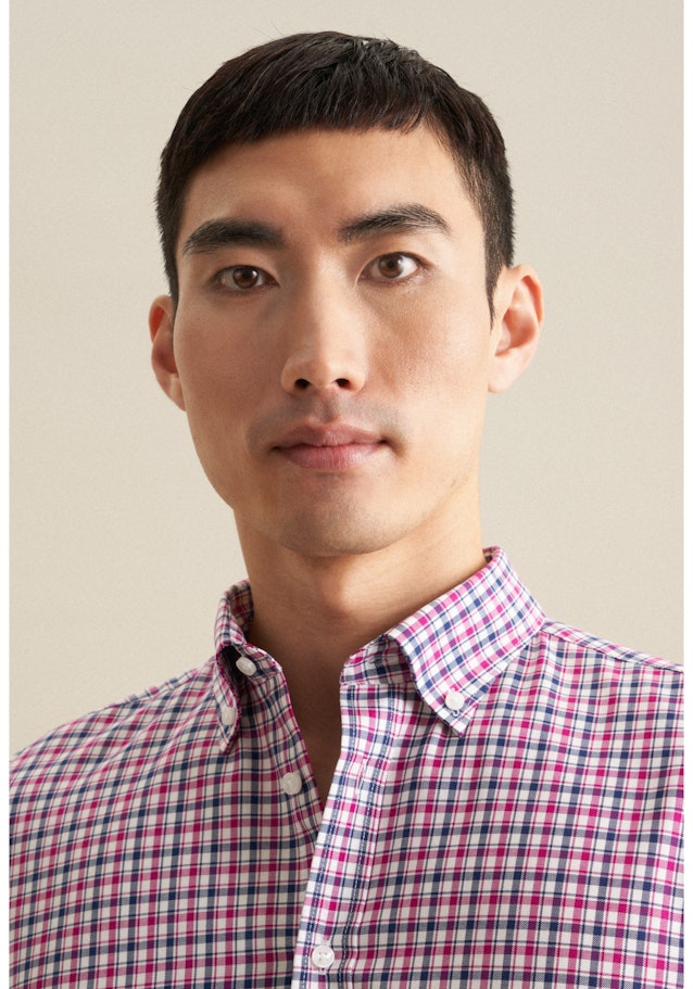 Bügelfreies Twill Business Hemd in Slim mit Button-Down-Kragen in Rosa/Pink |  Seidensticker Onlineshop