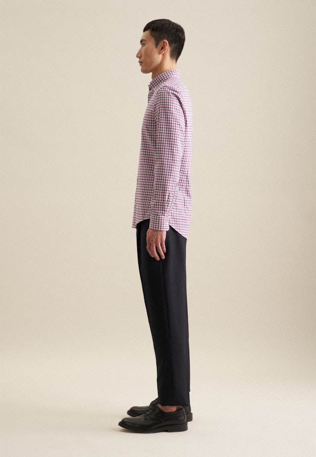 Bügelfreies Twill Business Hemd in Slim mit Button-Down-Kragen in Rosa/Pink |  Seidensticker Onlineshop