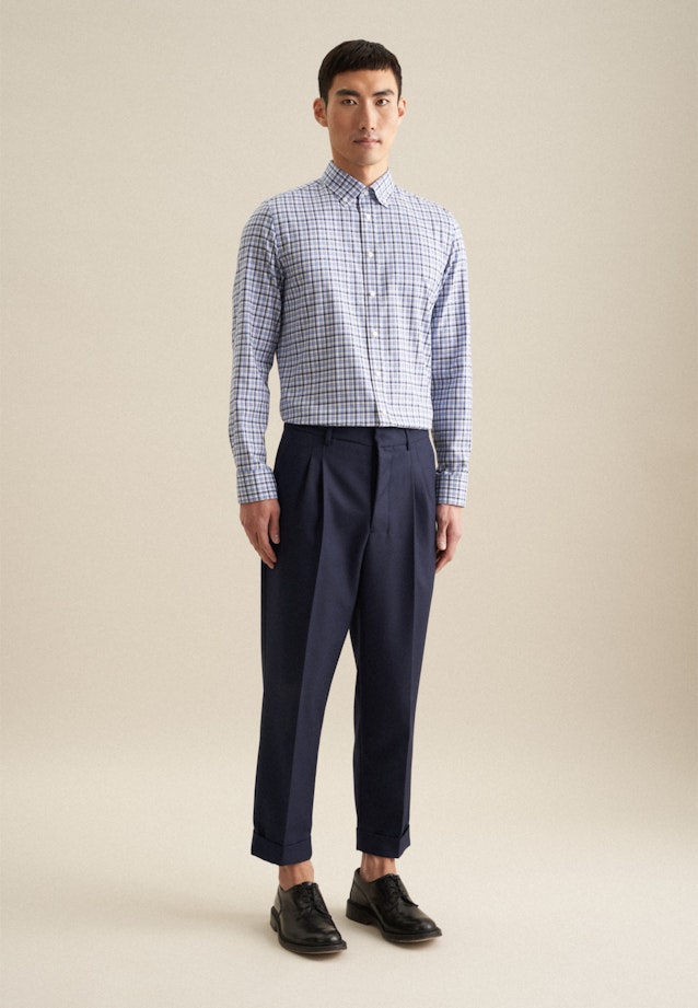 Non-iron Twill Business overhemd in Slim with Button-Down-Kraag in Lichtblauw |  Seidensticker Onlineshop