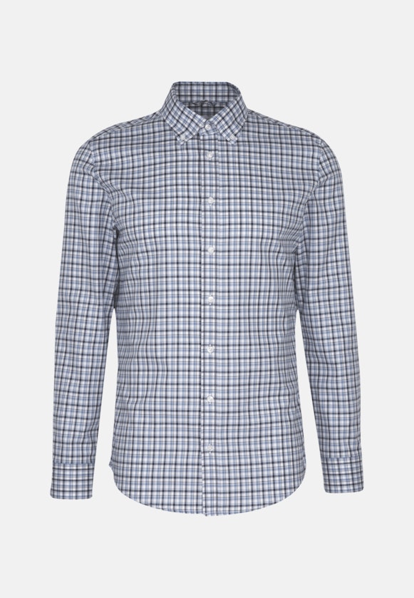 Chemise Business Slim Twill (sergé) Col Boutonné in Bleu Clair |  Seidensticker Onlineshop