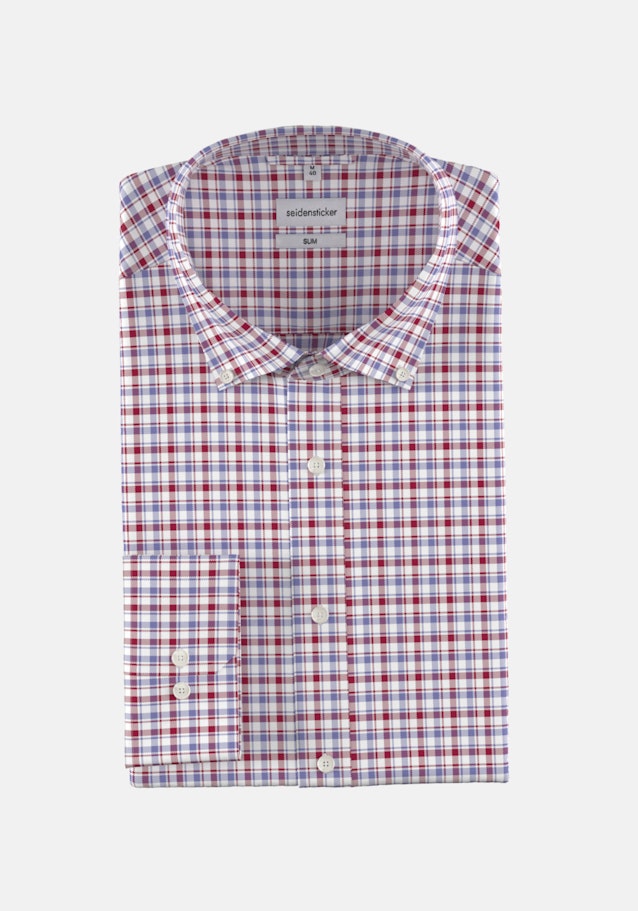 Non-iron Twill Business overhemd in Slim with Button-Down-Kraag in Rood |  Seidensticker Onlineshop