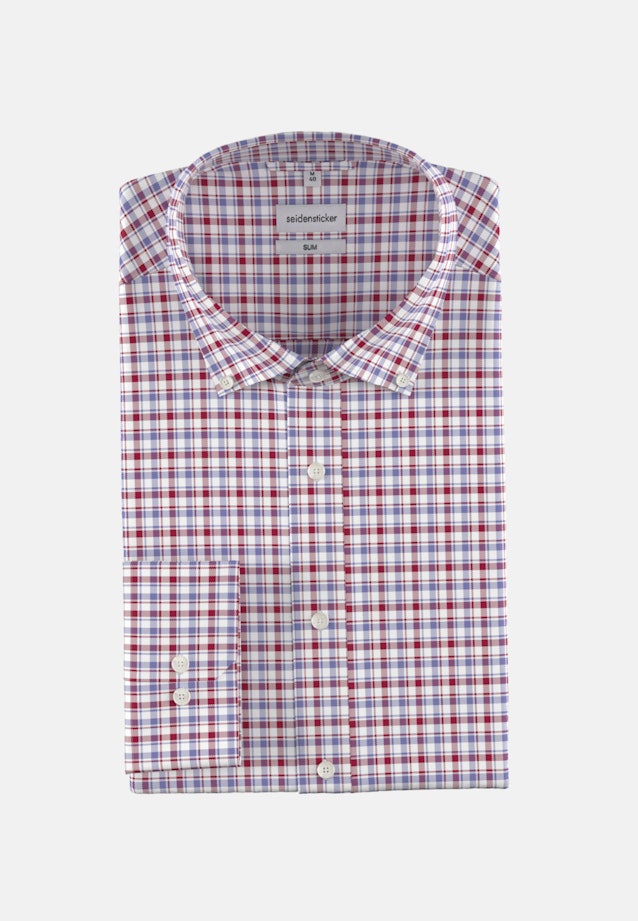 Bügelfreies Twill Business Hemd in Slim mit Button-Down-Kragen in Rot |  Seidensticker Onlineshop