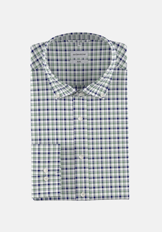 Bügelfreies Twill Business Hemd in Slim mit Button-Down-Kragen in Grün |  Seidensticker Onlineshop