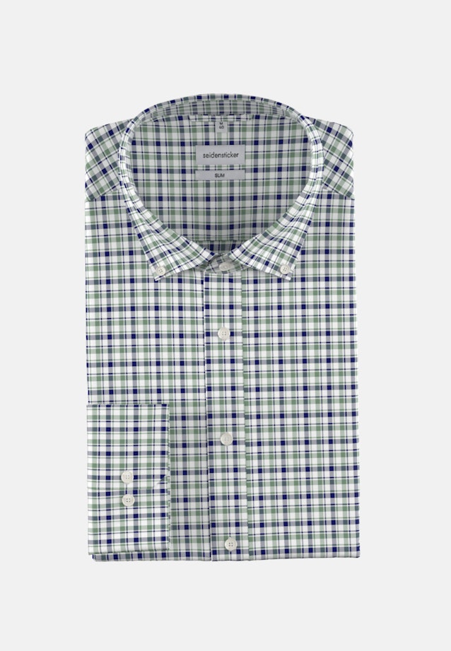 Non-iron Twill Business Shirt in Slim with Button-Down-Collar in Green |  Seidensticker Onlineshop