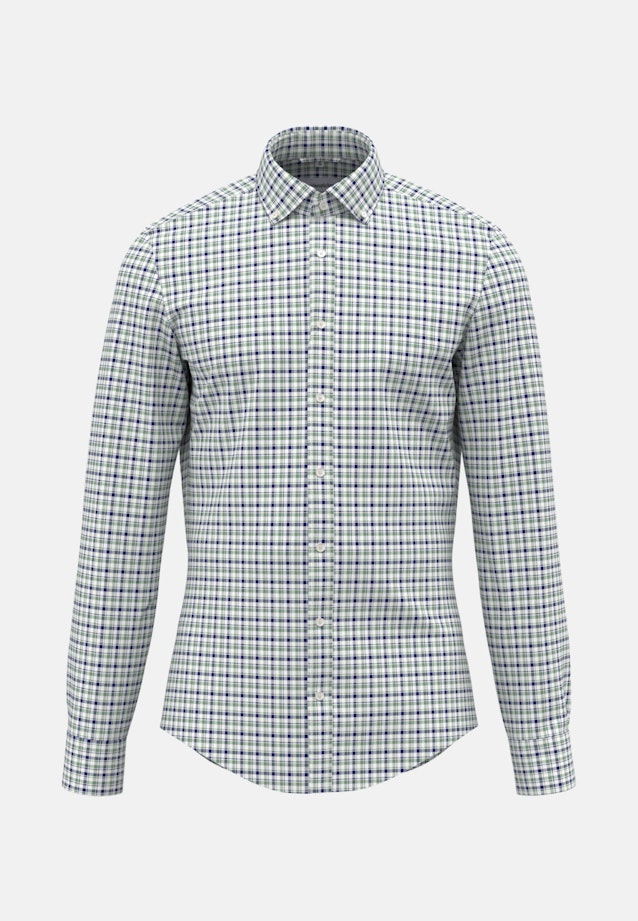 Non-iron Twill Business overhemd in Slim with Button-Down-Kraag in Groen |  Seidensticker Onlineshop