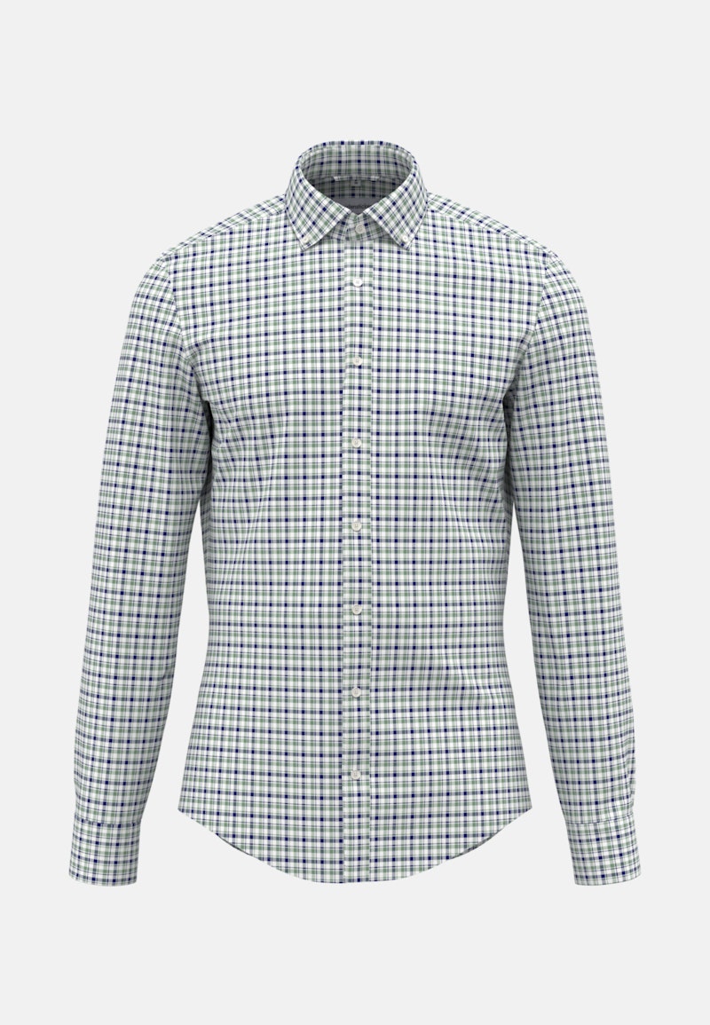 Bügelfreies Twill Business Hemd in Slim mit Button-Down-Kragen