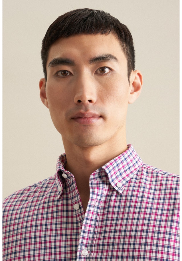 Bügelfreies Twill Business Hemd in Shaped mit Button-Down-Kragen in Rosa/Pink | Seidensticker Onlineshop