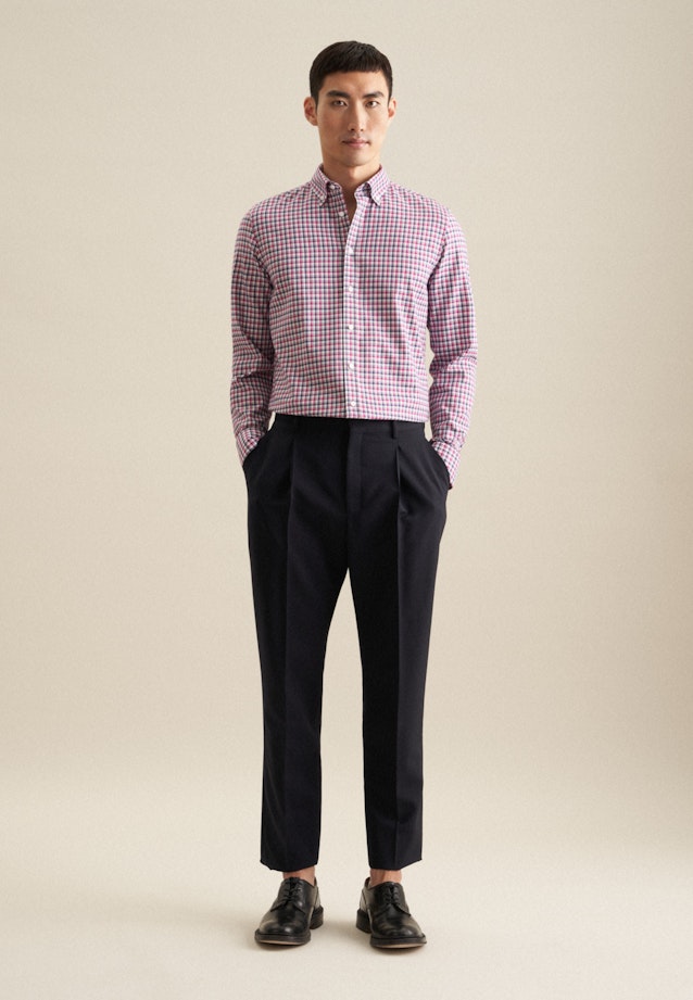 Non-iron Twill Business Shirt in Shaped with Button-Down-Collar in Pink |  Seidensticker Onlineshop