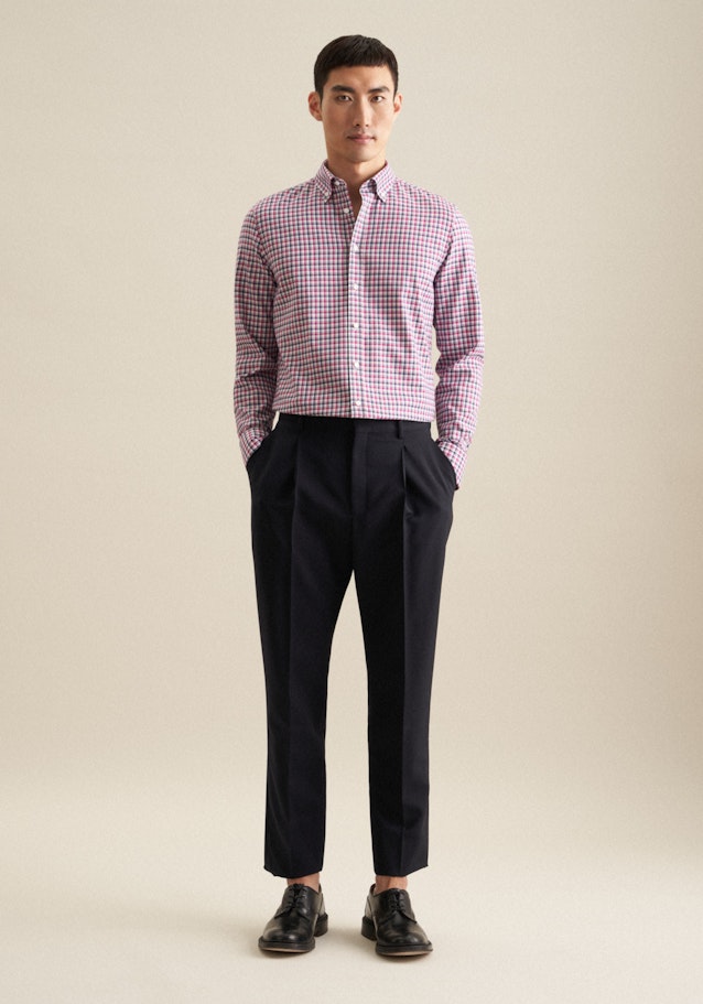 Bügelfreies Twill Business Hemd in Shaped mit Button-Down-Kragen in Rosa/Pink | Seidensticker Onlineshop
