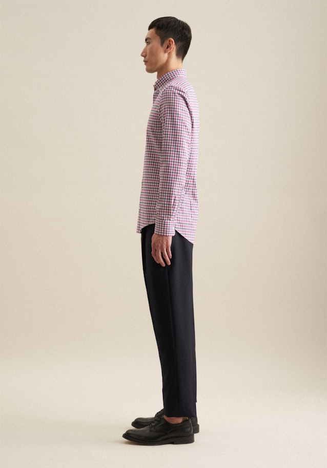 Bügelfreies Twill Business Hemd in Shaped mit Button-Down-Kragen in Rosa/Pink | Seidensticker Onlineshop