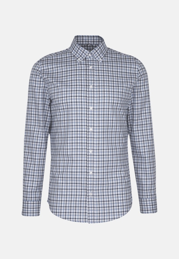 Non-iron Twill Business Shirt in Shaped with Button-Down-Collar in Light Blue |  Seidensticker Onlineshop