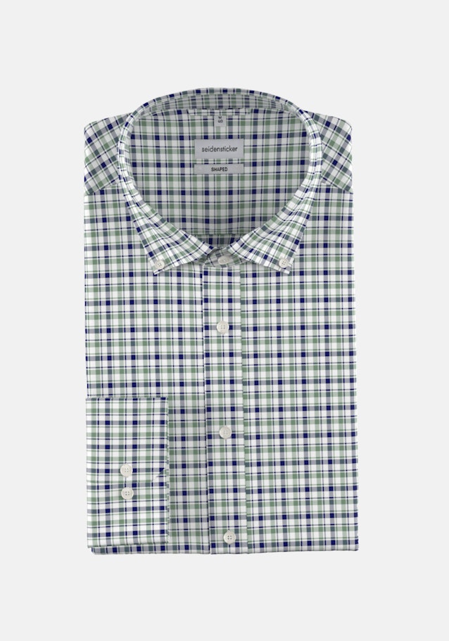 Non-iron Twill Business Shirt in Shaped with Button-Down-Collar in Green |  Seidensticker Onlineshop