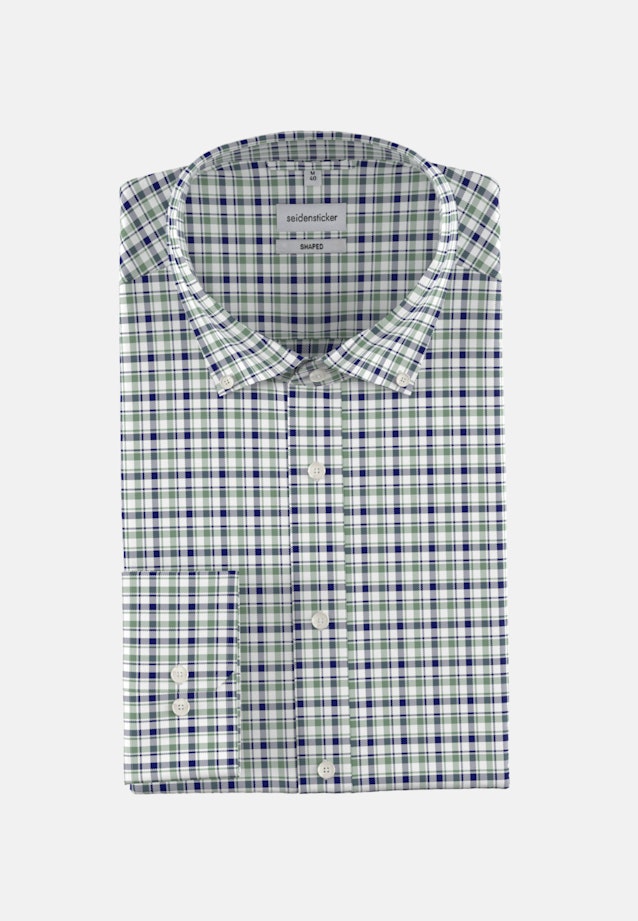 Non-iron Twill Business Shirt in Shaped with Button-Down-Collar in Green |  Seidensticker Onlineshop