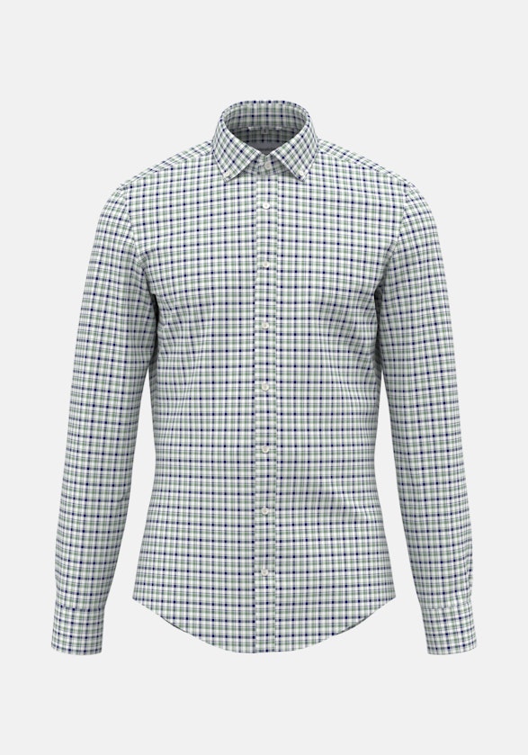 Non-iron Twill Business overhemd in Shaped with Button-Down-Kraag in Groen |  Seidensticker Onlineshop