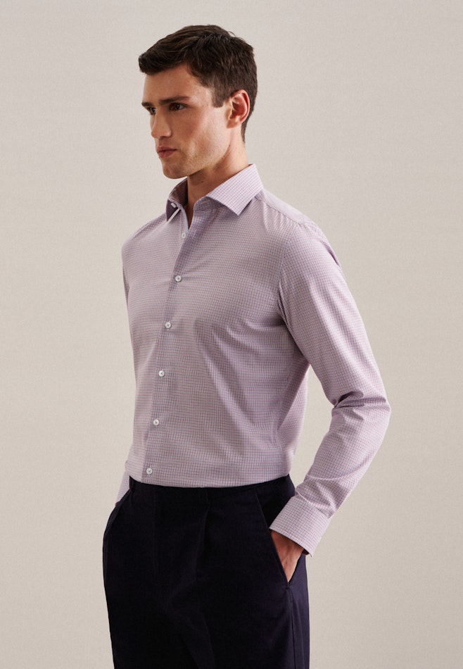 Non-iron Poplin Business Shirt in Slim with Kent-Collar in Red | Seidensticker online shop