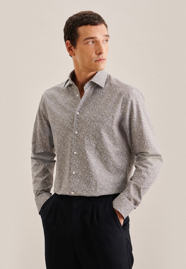 Regular Chemise d'affaires Floral in Marron |  Seidensticker Onlineshop