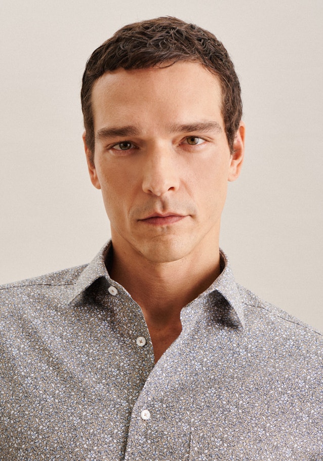 Chemise Business Regular Twill (sergé) Col Kent in Marron | Seidensticker Onlineshop