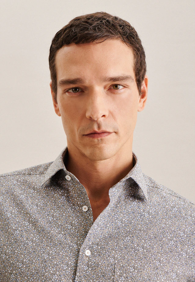Regular Business shirt Floral in Brown |  Seidensticker Onlineshop