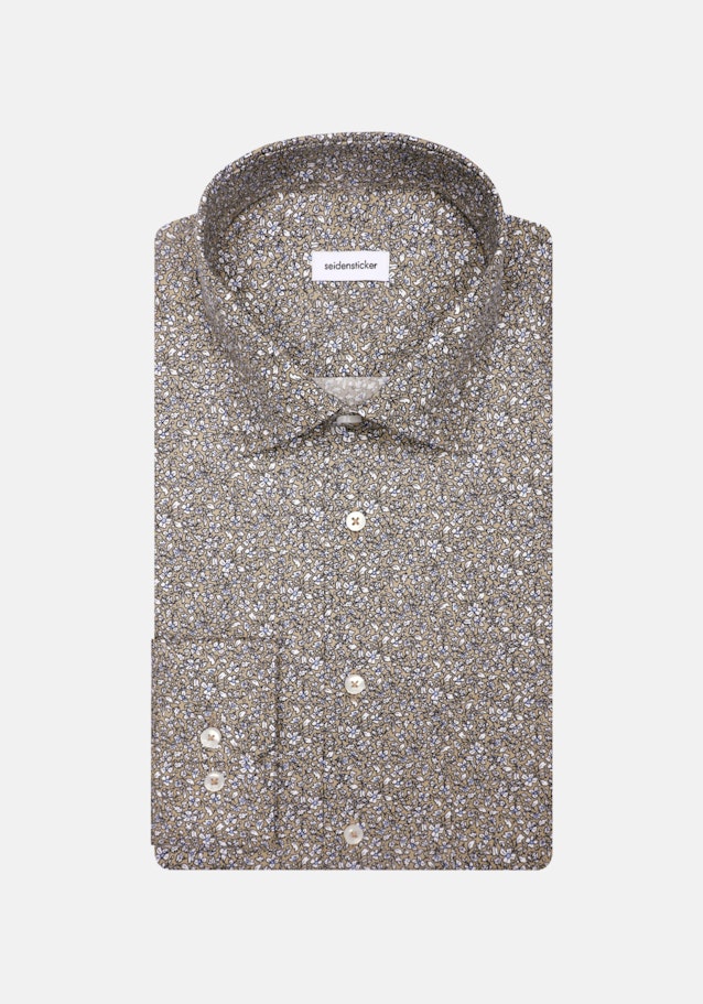 Chemise Business Regular Twill (sergé) Col Kent in Marron | Seidensticker Onlineshop