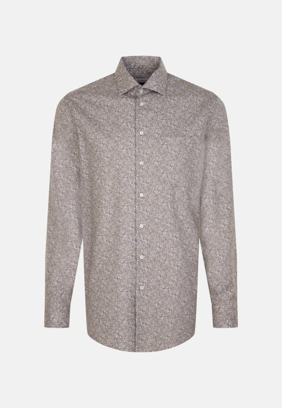Regular Business shirt Floral in Brown |  Seidensticker Onlineshop