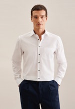 Chemise Business Regular Popeline Col Kent in Blanc |  Seidensticker Onlineshop