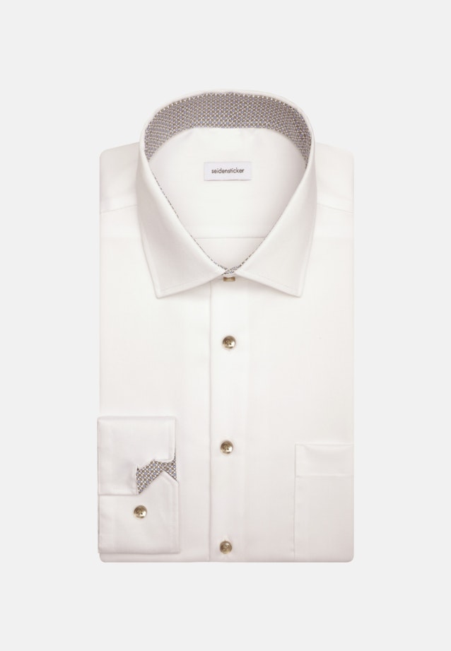 Non-iron Twill Business overhemd in Comfort with Kentkraag in Wit |  Seidensticker Onlineshop