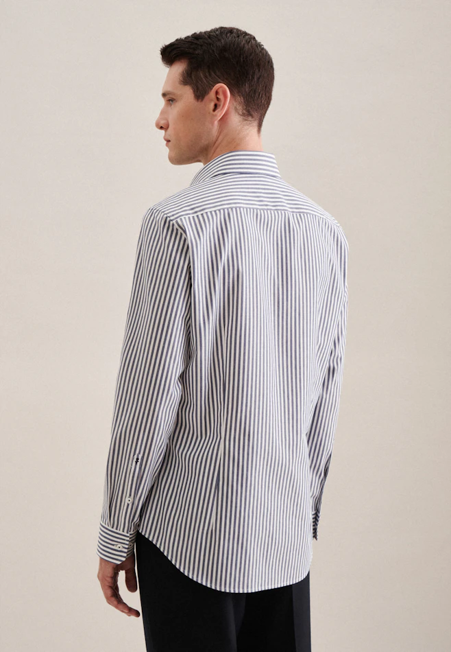 Shaped Business shirt Stripe in Medium Blue | Seidensticker online shop