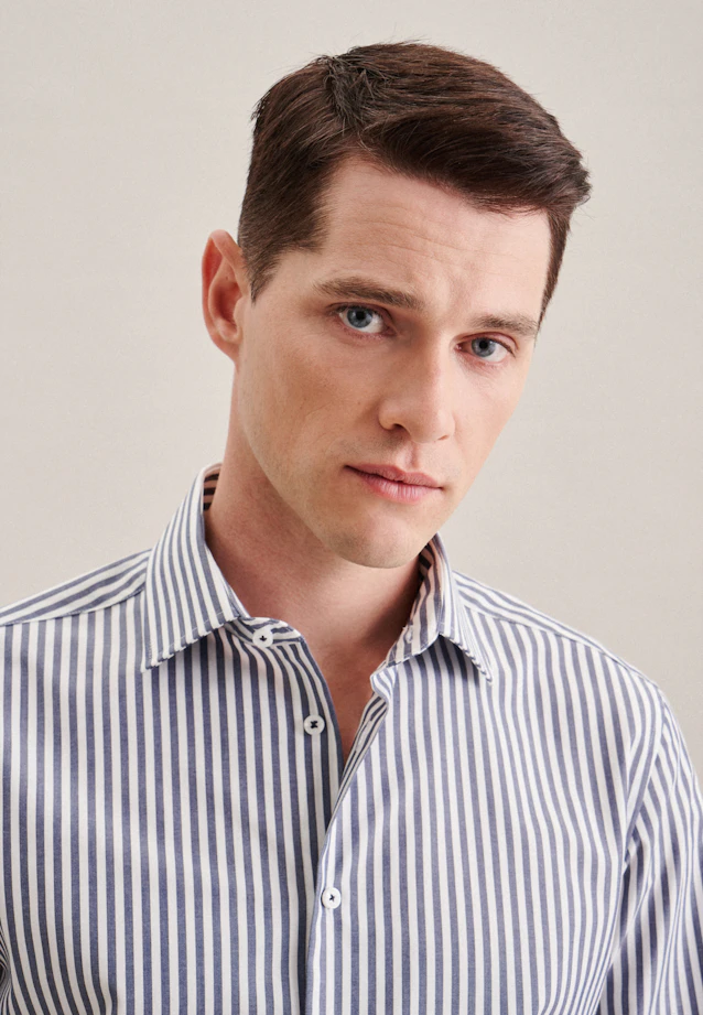 Shaped Business shirt Stripe in Medium Blue |  Seidensticker Onlineshop