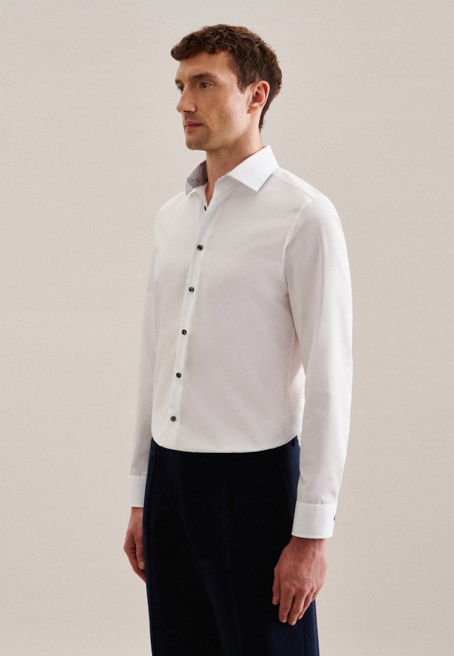 Chemise Business Shaped Popeline Col Kent in Blanc |  Seidensticker Onlineshop