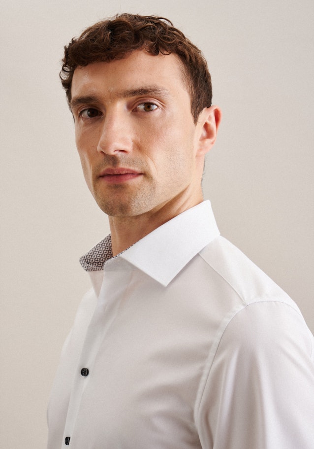 Non-iron Poplin Business Shirt in Shaped with Kent-Collar in White |  Seidensticker Onlineshop