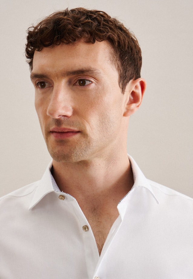 Non-iron Twill Business Shirt in X-Slim with Kent-Collar in White |  Seidensticker Onlineshop