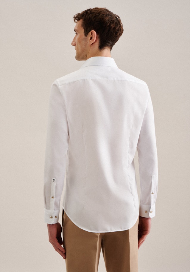 Bügelfreies Twill Business Hemd in Slim mit Kentkragen und extra langem Arm in Weiß | Seidensticker Onlineshop